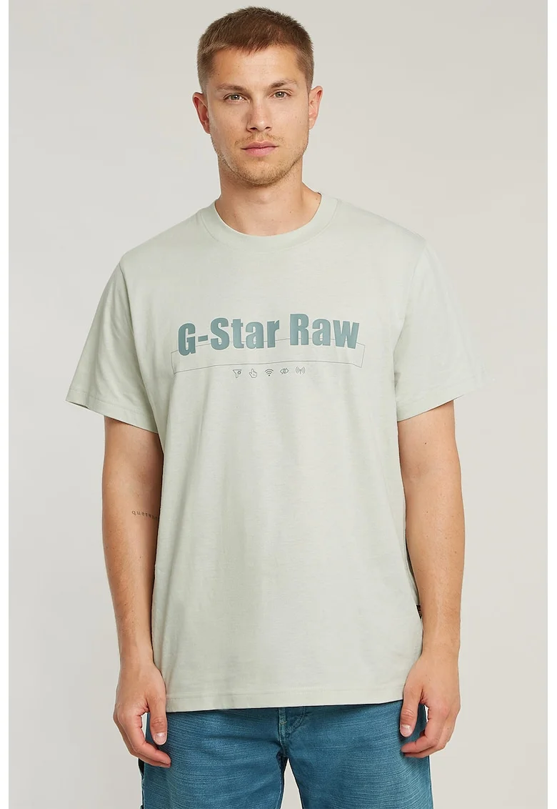Tricou de bumbac organic cu logo, Verde pal