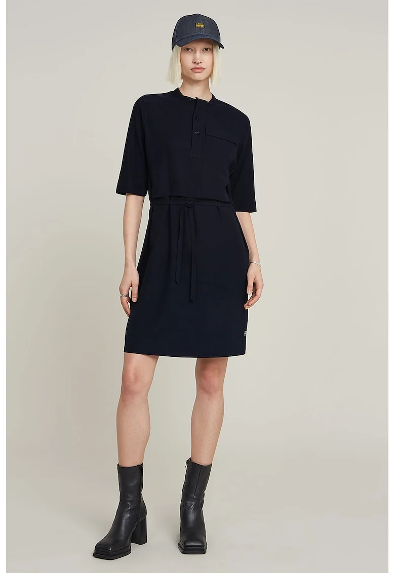 Rochie scurta cu croiala dreapta, Albastru ultramarin