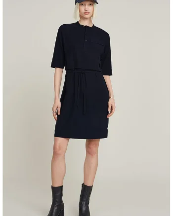Rochie scurta cu croiala dreapta, Albastru ultramarin