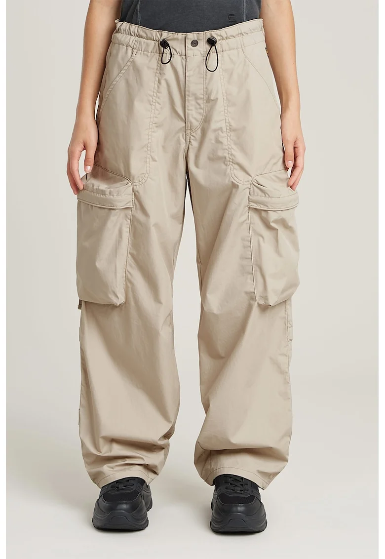 Pantaloni cargo cu croiala ampla, Maro taupe deschis