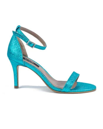 Sandale din piele cu toc stiletto Simplicity, Albastru