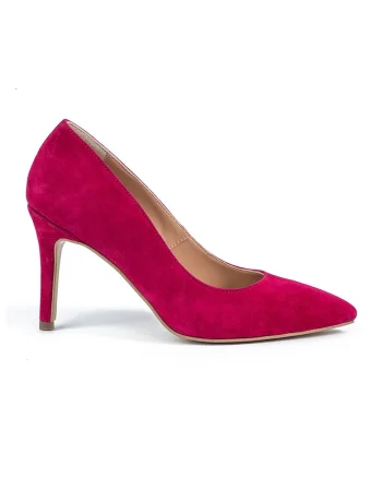 Pantofi din piele intoarsa cu varf ascutit Yara, Fucsia