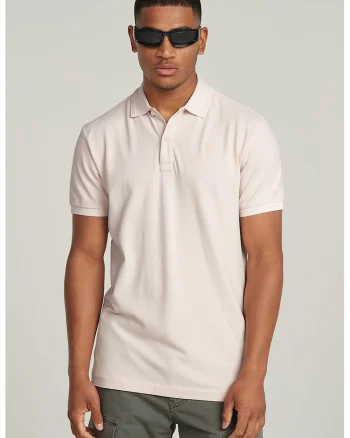 Tricou polo din amestec de bumbac organic, Roz pal