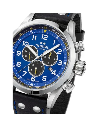 Ceas barbatesc Tw-Steel SVS305, Quartz, 48mm, 10ATM, Argintiu