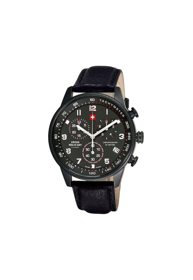 Ceas barbatesc Swiss Military SM34012.08 Cronograf 5 ATM, 41 mm, Negru