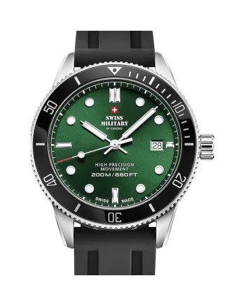 Ceas barbatesc Swiss Military Quartz, 42mm, 20ATM, Verde