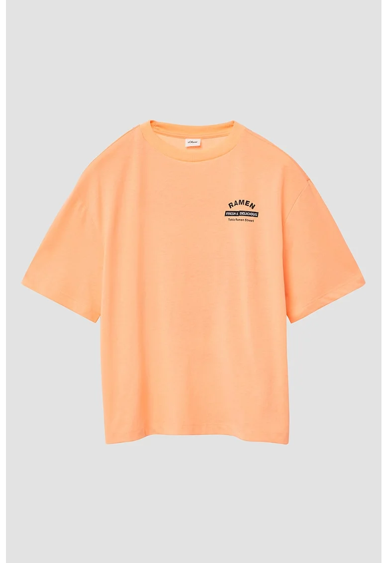 Tricou lejer cu imprimeu pe spate, Portocaliu pal/Lila/Albastru