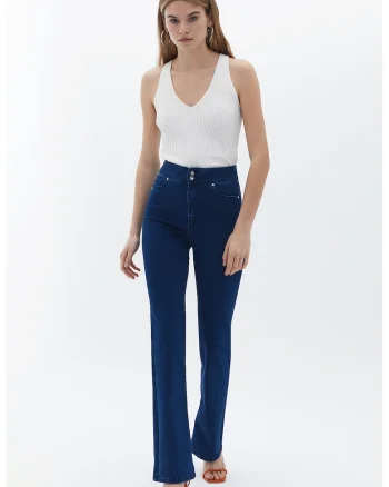 Blugi bootcut Anabella, Albastru inchis