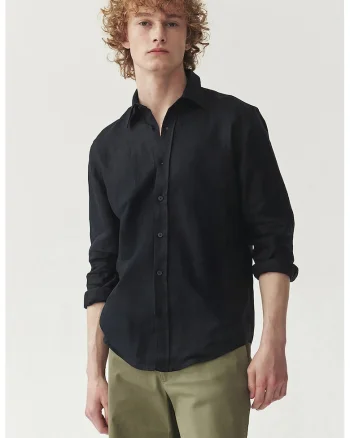 Camasa eleganta de in, Negru