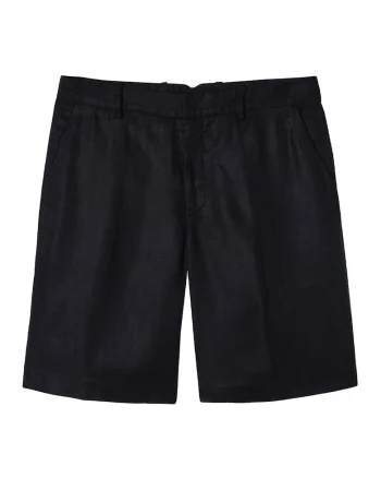 Pantaloni scurti de in cu talie medie, Albastru ultramarin
