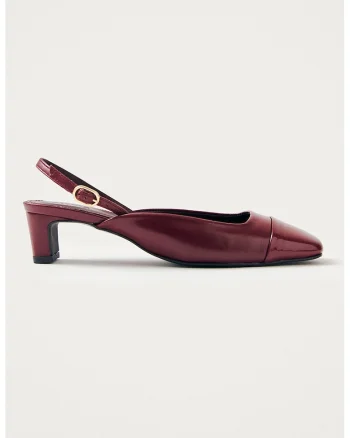 Pantofi slingback de piele Lindy, Visiniu