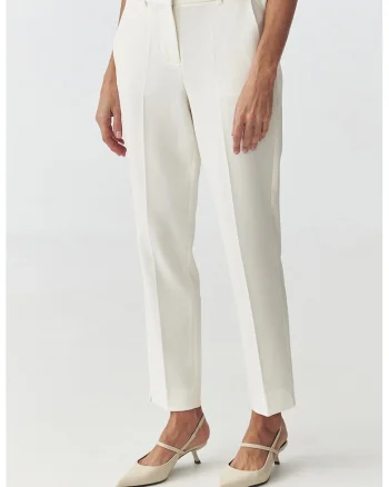 Pantaloni cu croiala conica Rimini, Alb murdar