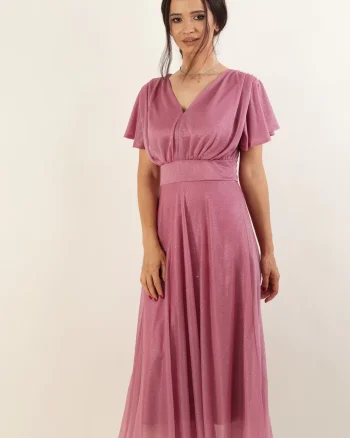 Rochie elganta din voal cu sclipici
