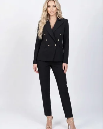 Pantaloni office/casual cu pense la talie si buzunare laterale