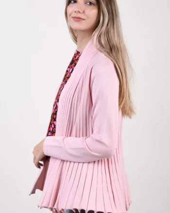 Cardigan roz plisat
