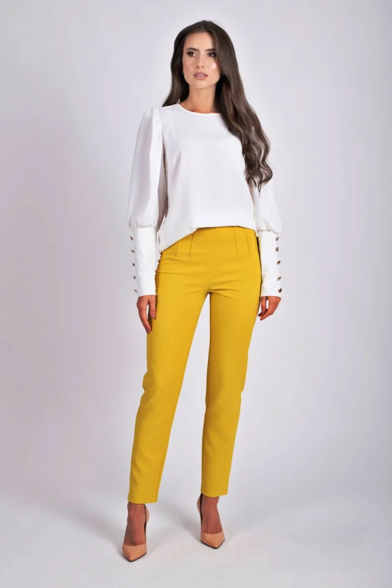 Pantaloni eleganti galbeni