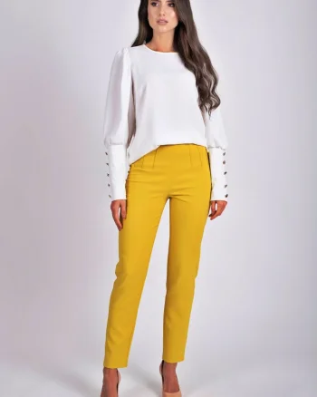 Pantaloni eleganti galbeni