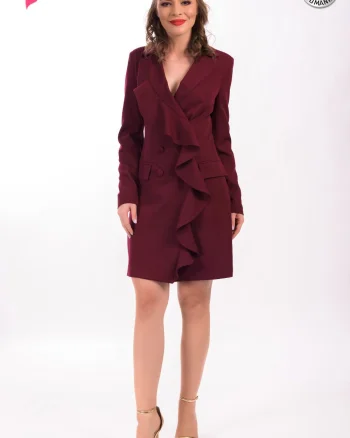 Rochie tip sacou Mbg Collection de culoare bordo