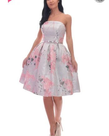 Rochie Per Donna de ocazie clos de lungime midi din brocard cu fir metalic