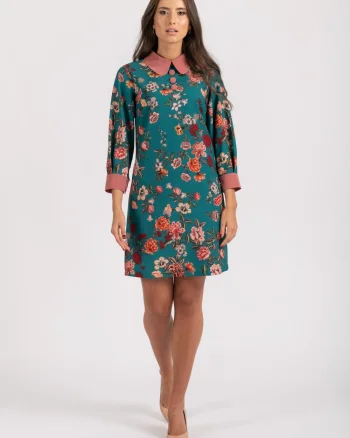 Rochie LaDonna office cu imprimeu floral colorat