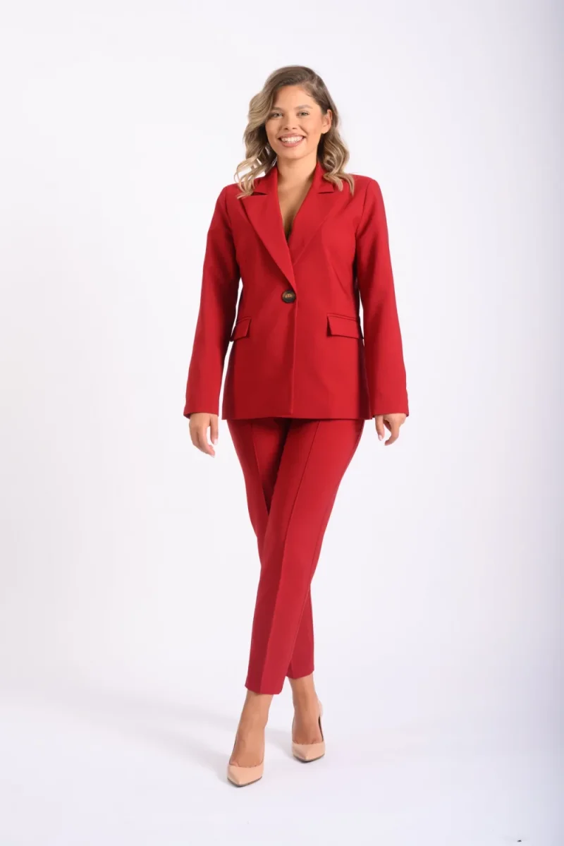 Compleu elegant rosu format din doua piese