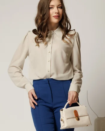 Camasa DY Fashion ivoar cu guler si inchidere cu nasturi