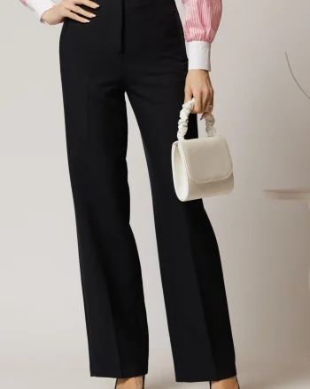 Pantaloni dama bleumarin croi dreptcu adaos de viscoza