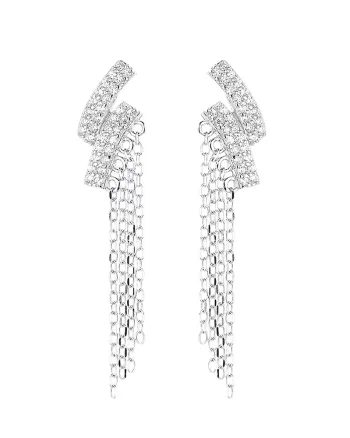 Cercei lungi argint 925, JW856, model elegant, placati cu rodiu