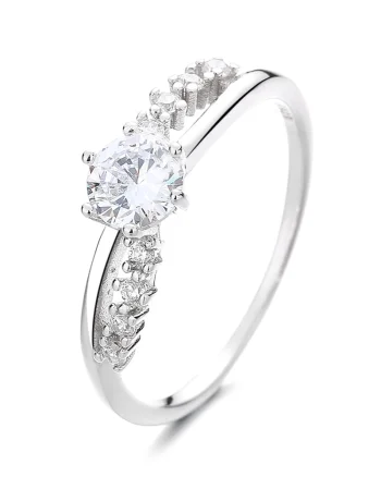 Inel argint 925, JW1338, model elegant cu piatra, placat cu rodiu