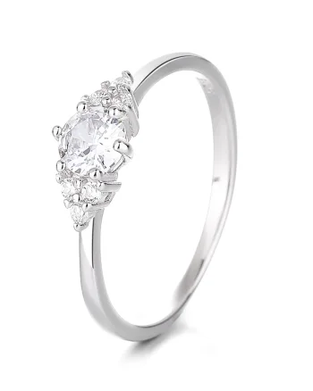 Inel argint 925, JW1334, model elegant cu piatra, placat cu rodiu