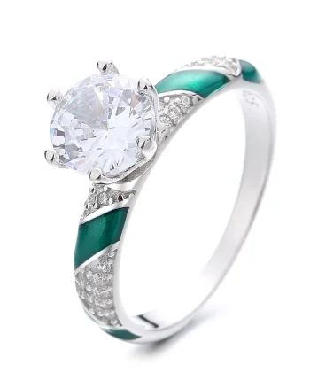 Inel argint 925, JW1323, model elegant cu piatra, placat cu rodiu