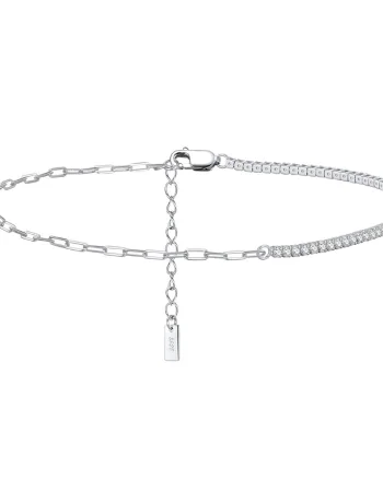 Bratara de glezna argint 925, JW1520, model elegant, placata cu rodiu