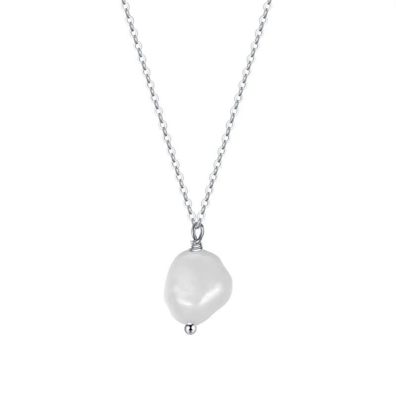 Lantisor argint 925, JW1536, model perla, placat cu rodiu