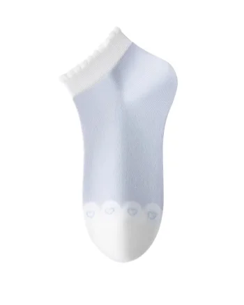 Sosete pentru dama, SS196, Albastru/Alb, marime universala (35-39)