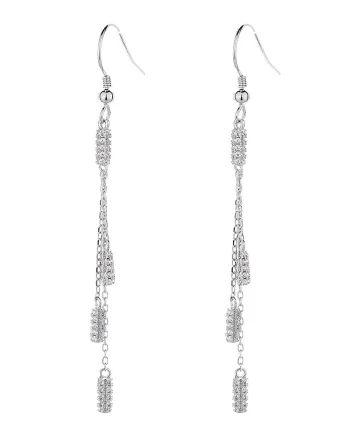 Cercei lungi argint 925, JW852, model elegant, placati cu rodiu