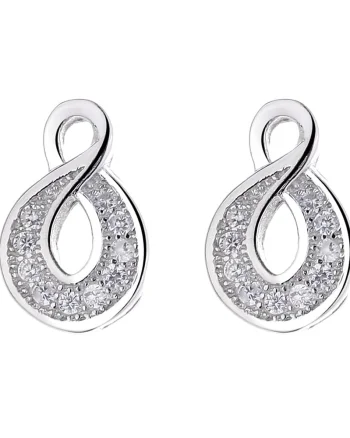 Cercei argint 925, JW728, model infinit, placati cu rodiu