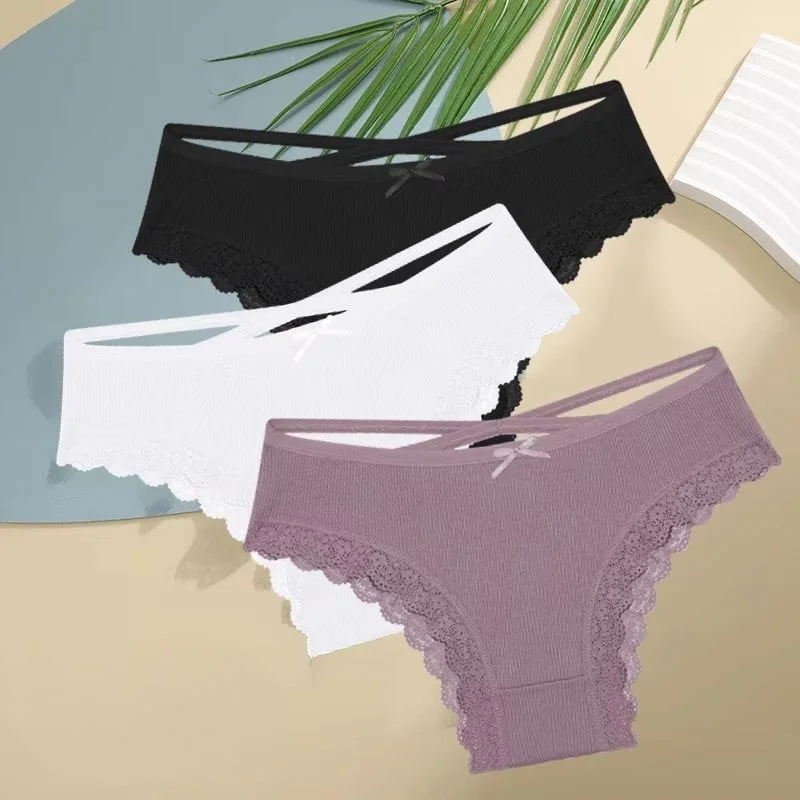 Set 3 perechi de chiloti pentru dama, CH095, Multicolor