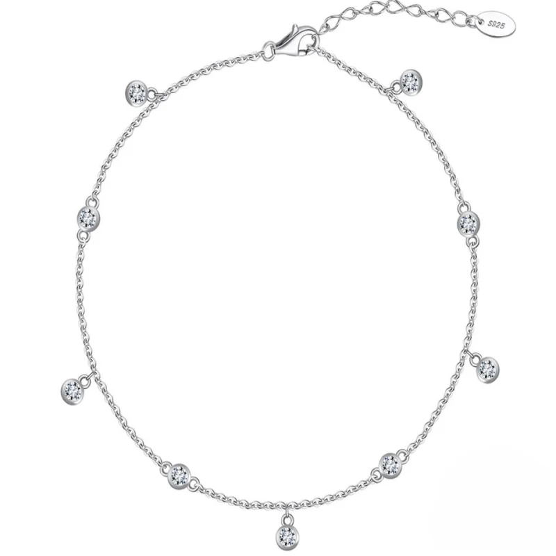 Bratara de glezna argint 925, JW1809, model elegant, placata cu rodiu