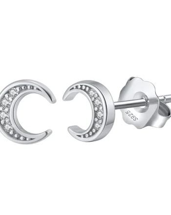Cercei argint 925, JW1778, model semiluna, placati cu rodiu