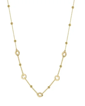 Lantisor argint 925, JW1740, model geometric, placat cu aur