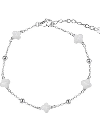 Bratara din argint 925 pentru dama, JW1687, model trifoi, placata cu rodiu