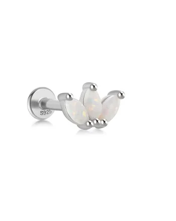 Cercel piercing argint 925, JW1682, model Opal, placat cu rodiu