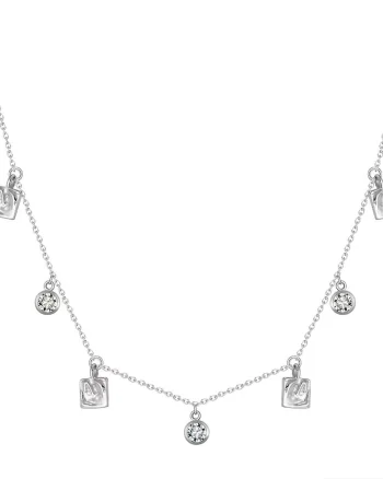 Lantisor argint 925, JW1766, model tip chocher, placat cu rodiu