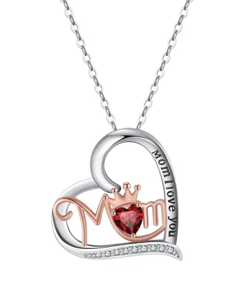 Lantisor argint 925, JW1698, model Mom, placat cu rodiu