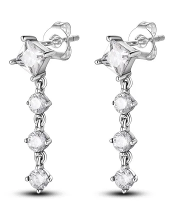 Cercei argint 925, JW503, model elegant, placati cu rodiu