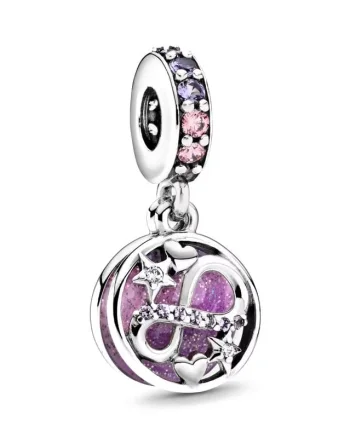 Charm/talisman argint 925, JW1169, model infinit, placat cu rodiu