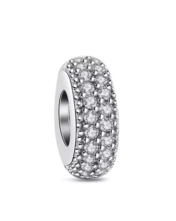 Charm/talisman argint 925, JW1187, model elegant cu pietre albe, placat cu rodiu