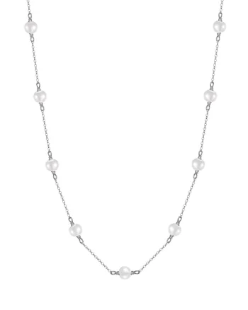 Lantisor argint 925, JW1534, model perla, placat cu rodiu