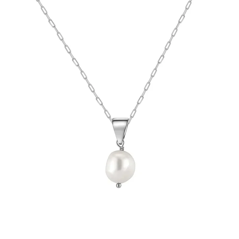 Lantisor argint 925, JW1537, model perla, placat cu rodiu