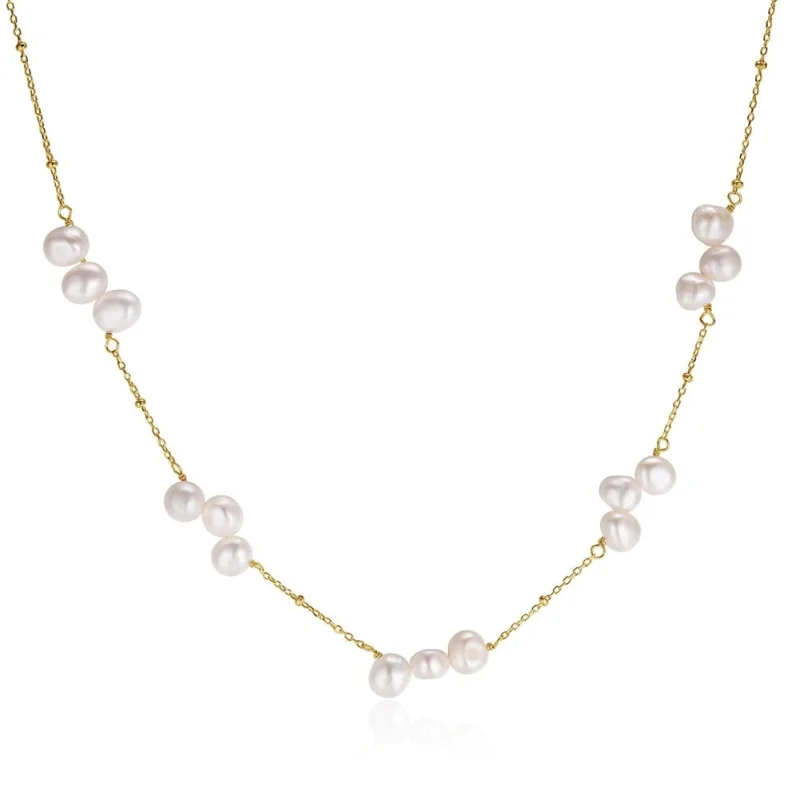 Lantisor argint 925, JW1545, model perle, placat cu aur